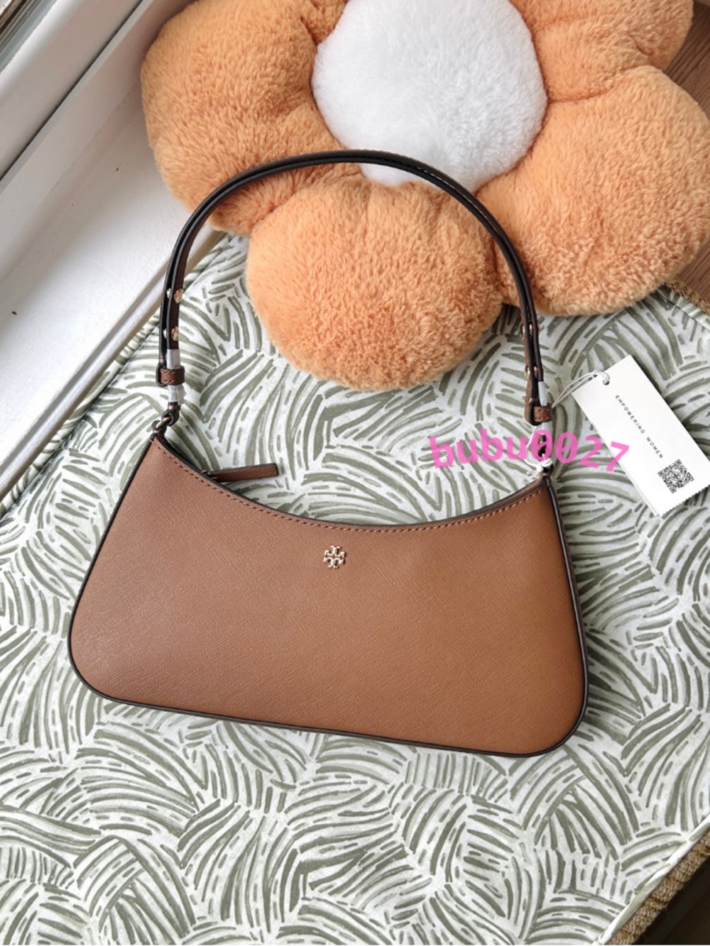 NWT🍄‍🟫Tory Burch Emerson Saffiano Leather Shoulder Bag in Moose Brown 171577